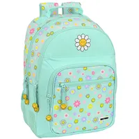 Safta 612281773 Doppelter Rucksack. Trolley Smiley Summer Fun 32 x 42 x 15 cm, bunt