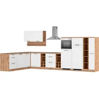 kochstation Winkelküche L-Form 240 x 420 cm weiß