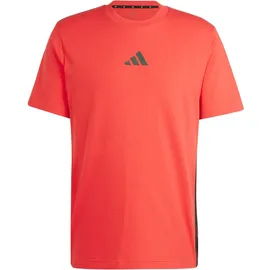 adidas Essentials 3-Streifen Single Jersey Kurzarm-T-Shirt Pure Ruby / Black S