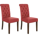 CLP Esszimmerstuhl Lisburn Samt rot 2er Set