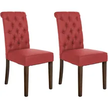 CLP Esszimmerstuhl Lisburn Samt rot 2er Set