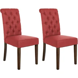 CLP Esszimmerstuhl Lisburn Samt rot 2er Set