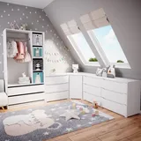 Vicco Kinderkleiderschrank Elmo 100 x 200 cm Spanplatte weiß