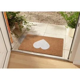 HANSE HOME Kokosmatte 75 x 45 cm Braun/Weiß