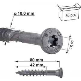 Simpson Holzbauschraube SSF 10 mm x 80 mm 50 Stück