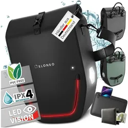 ELONEO Fahrradtasche für Laptop wasserdicht mit LED, 28L