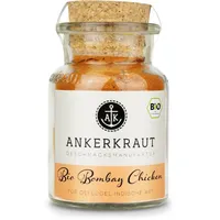 Ankerkraut BIO Bombay Chicken, für würziges Geflügel, 90 g im Korkenglas, Gewürz Marinade in Bio-Qualität, lecker gesund zu Hause kochen