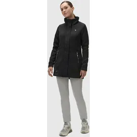Ragwear Damen, Leichter Sweat-Übergangsmantel lang windabweisendl mit hohem Kragen Letrice Bonded Black Gr. L - L