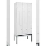 C+P Z-Spind Classic PLUS, Gestell, 6 Abteile, HxBxT 212x90x50cm, Zylinderschloss, Verkehrsweiß von PROREGAL
