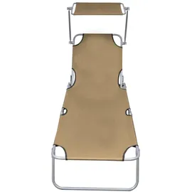 furnicato Sonnenliege 189 x 58 x 27 cm Taupe