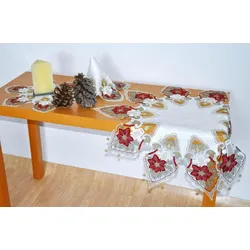Tischdecke STICKEREIEN PLAUEN "Kerzenschein" Gr. 3, bunt, Ø:43cm, Polyester, Tischdecken