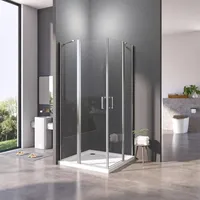 Boromal - Duschkabine 120x120 cm Eckeinstieg Schwingtür Duschtür Duschabtrennung 5mm esg Sicherheitsglas Nano-Beschichtung Komplettdusche Mit