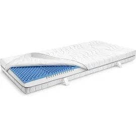 sleezzz 7 Zonen Viskoelastik-Matratze Sleezzz Smart 90 x 200 cm, Höhe 18 cm, Härtegrad H3 mit Air Memoryschaum + CloudComfort Basic Gel-Flocken Kissen 40...