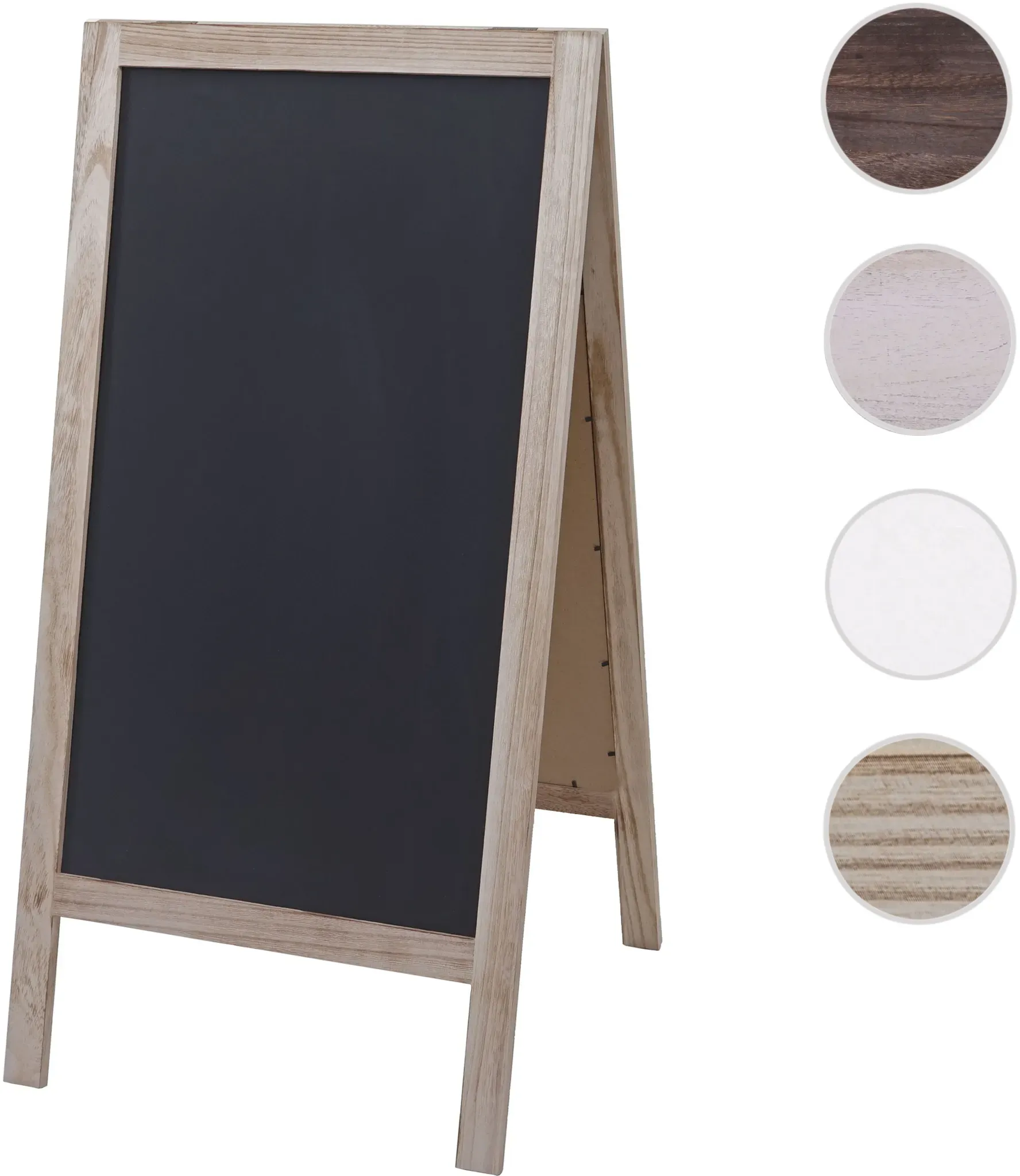 XL Werbetafel HWC-C17, Aufsteller Kreidetafel Kundenstopper, 2 Schreibflächen klappbar, 100x50cm ~ naturfarben