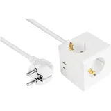 Kabelmeister USB-Steckdose 5 m Weiß 3 St.