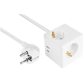 Kabelmeister USB-Steckdose 5 m Weiß 3 St.