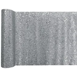 Tischläufer silber glitzer 3 m x 28 cm