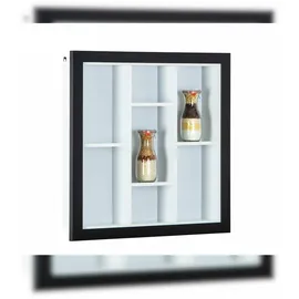 VCM Serry Wandregal 66 x 66 x 14 cm Schwarz und Weiß