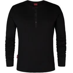 Langarmshirt Henley-Grandad "9257-565" Extend - XXL - schwarz