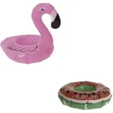 Packung Floating-Glashalter - Modell Flamingo rosa - Floating-Glashalter - Modell Wassermelone