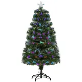 Homcom Weihnachtsbaum 1,2 m Christbaum Kunsttanne 130 Zweige Metallfuß PVC mehrfarbige Lichteffekte Ø66 x 120 cm (ØxH)