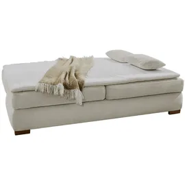 luma-home Dauer-Schlafsofa, Beige, Textil, 2-Sitzer, Füllung: Taschenfederkern, einzeln stellbar,Rechteckig, 201x88x110 cm, Wohnzimmer, Sofas & Couches, Schlafsofas
