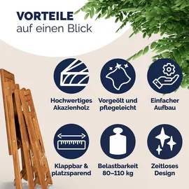 CASARIA Balkonset 3-tlg. braun klappbar