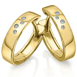 Paar Creolen ONE ELEMENT "0.04 ct Diamant Brillant Ohrringe Creolen", gold, Ohrringe, Damen, Damen, 0,04 ct mit Diamant, Gelbgold 585-Gold-Diamanten, Gelbgold 585, Gold, Diamanten, aus 585 Gelbgold – ein stilvolles Accessoire für Damen mit Geschmack