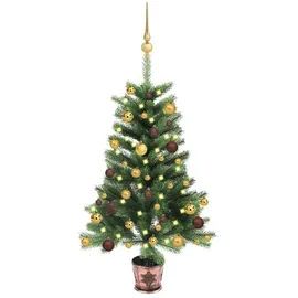 vidaXL Künstlicher Weihnachtsbaum mit LEDs Kugeln 90 cm Grün