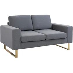 HOMCOM 2-Sitzer Sofa Holz, Stoff, Metall, Schaumstoff
