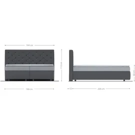 DeLife Boxspringbett Dream-Great 160x200 cm Mikrofaser Beige mit TFK Matratze und Visco Topper - Beige