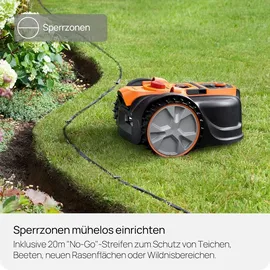 LAWNMASTER Roboter-Rasenmäher mit Kamera-Navigation, App und Ladestation. Auto-Charge. Ohne Begrenzungskabel. LCD-Steuerung. Drop & Mow für mehrere Rasenflächen. Für Rasenflächen bis 500 m2