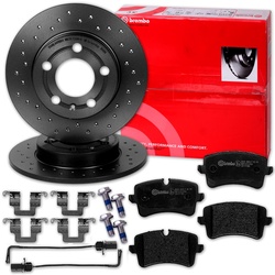 Brembo Gelochte Sport-bremsscheiben + Beläge Hinten Für Audi A6 C7 4g + A7 4g: