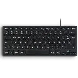 Perixx PERIBOARD-416 DE kabelgebunden USB Mini Tastatur mit 4 Hubs schwarz - Tou