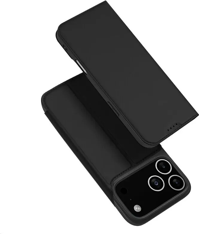 Dux Ducis Skin Pro Hülle für iPhone 17 Pro - Flip Cover mit Kartenfach und Standfunktion, Schwarz