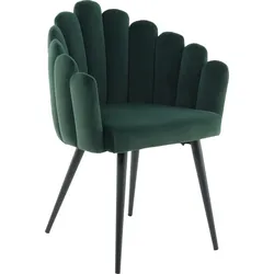 Polsterstuhl KAYOOM "Stuhl Jeane 625, mit samtweichem Bezug, bequem und gemütlich", grün, B:61cm H:85cm T:58cm, Polyester, Eisen, Stühle, samtweicher Bezug, modern, bequem und gemütlich, mit samtweichem Bezug