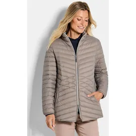 GOLDNER Herbstjacke mit Daunen, Stehkragen", in taupe | Gr.: 50,