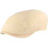 Breiter Herren Schiebermütze Flatcap Schirmmütze Leinen Innenfutter (as3, Numeric, Numeric_60, Natur) - 60