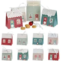 Adventskalender Haus DIY Bastelset │ 48tlg 24 Häuser Papier bunt Seidenband │ Weihnachten Adventszeit Kalender (1 x Adventskalender Haus 48tlg.)