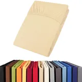 Aqua-Textil Spannbettlaken Jersey 90 x 200 - 100 x 200 cm beige