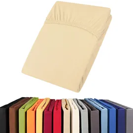 Aqua-Textil Spannbettlaken Jersey 90 x 200 - 100 x 200 cm beige