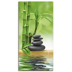 Wandbild ARTLAND "Spa Konzept Zen Basaltsteine", grün (farbe bild(er): grün), B:50cm H:100cm, Canvas, Leinwand, Bilder, als Leinwandbild, Poster, Wandaufkleber in verschied. Größen