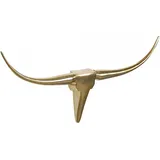 FineBuy Deko Geweih Bull M Aluminium Design Hörner 100cm Wanddekoration Gold