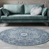 HANSE HOME Teppich Skazar Isfahan, rund, Höhe: 9 mm, Kurzflor, Orient, Teppich, Vintage, Esszimmer, Wohnzimmer, Flur blau