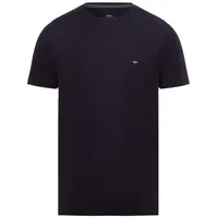 Fynch Hatton T-Shirt mit Logo-Stitching, Marine, S
