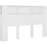vidaXL Kopfteil mit Ablagen Weiß 160x18,5x104,5 cm