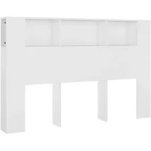 vidaXL Kopfteil mit Ablagen Weiß 160x18,5x104,5 cm