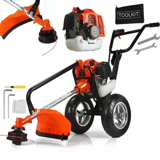 weissmann demon kraft&dele Motorsense mit Verbrennungsrädern, Rasenmäher, 5,2 PS, Benzinmischung: Öl