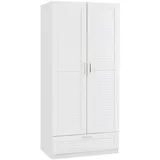 [en.casa] Kleiderschrank Finning 176x80x52 cm 4 Fächer Weiß