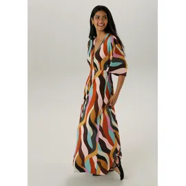 Aniston SELECTED Maxikleid Bunt Schwarz 36